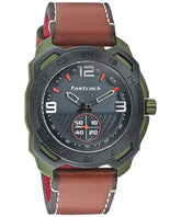 Fastrack, Men's Watch All Nighters Collection Analog, Dark Grey Dial Brown Leather Band, 3192AL01